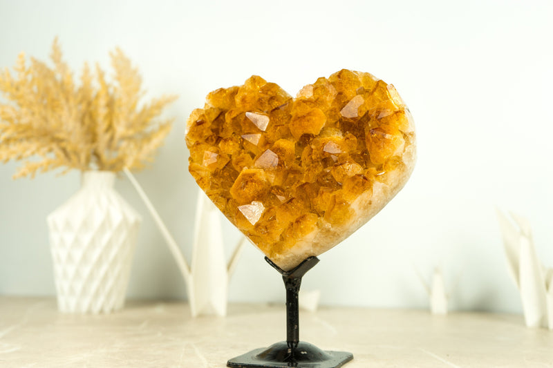 Citrine Crystal Heart of AAA-Grade Citrine Druzy