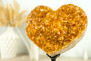 Citrine Heart with Deep Orange Citrine Druzy and Flower Stalactites