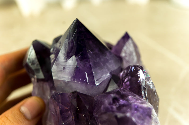 AAA Intact Deep Purple Amethyst Cluster, All Natural, Raw