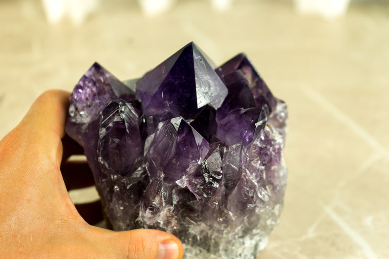 AAA Intact Deep Purple Amethyst Cluster, All Natural, Raw