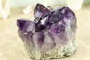 Natural Amethyst Cluster with Large Grape Jelly Amethyst Druzy, Self Standing