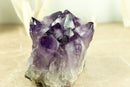 Natural Amethyst Cluster with Large Grape Jelly Amethyst Druzy, Self Standing