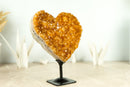 Gorgeous Citrine Heart with Deep Orange, Shiny Citrine Druzy