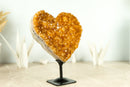 Gorgeous Citrine Heart with Deep Orange, Shiny Citrine Druzy