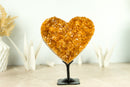 Gorgeous Citrine Heart with Deep Orange, Shiny Citrine Druzy