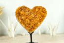 Gorgeous Citrine Heart with Deep Orange, Shiny Citrine Druzy