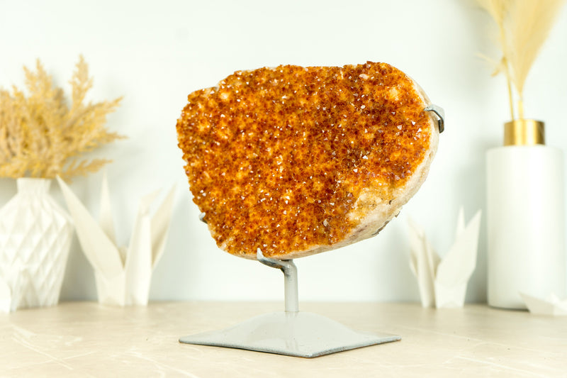 Gorgeous Citrine Geode Cluster with Deep Orange, Galaxy Citrine Crystal Druzy - 4.7 Kg - 10.4 lb - E2D Crystals & Minerals