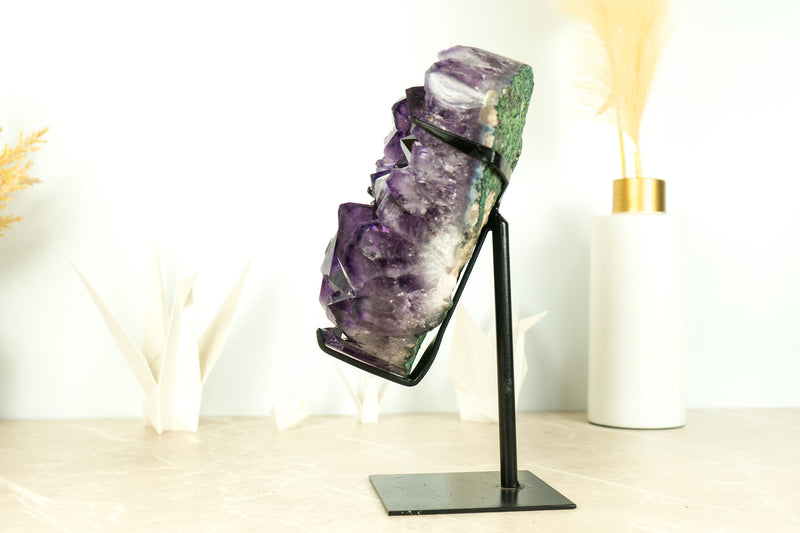 Large Amethyst Cluster with AAA Saturated Deep Purple Amethyst Druzy Points