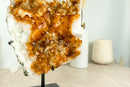 Gorgeous Deep Orange Natural Citrine Cluster with Citrine Stalactite Rosettes