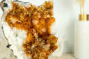 Gorgeous Deep Orange Natural Citrine Cluster with Citrine Stalactite Rosettes