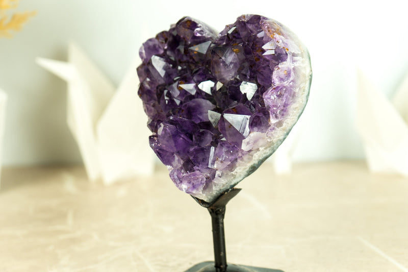 AAA Amethyst Druzy Heart of Super Extra Quality, Deep Purple