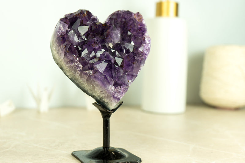 AAA Amethyst Druzy Heart of Super Extra Quality, Deep Purple