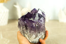 Rare Rich Purple Amethyst Cluster with Grape Jelly Amethyst Druzy and XL Cristobalite Flower