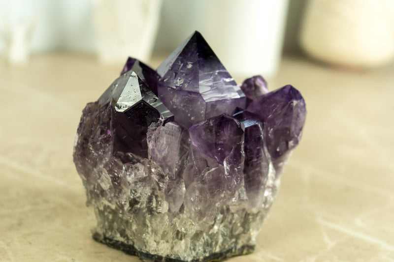 AAA Intact Deep Purple Amethyst Cluster, All Natural, Raw