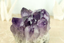 Natural Amethyst Cluster with Large Grape Jelly Amethyst Druzy, Self Standing
