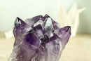 Natural Amethyst Cluster with Large Grape Jelly Amethyst Druzy, Self Standing