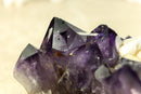 Rare Purple Amethyst Cluster with Grape Jelly Amethyst Druzy and Cristobalite Point