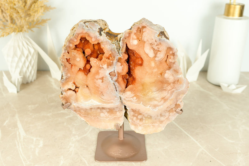 Natural Pink Amethyst Geode with Galaxy Pink Amethyst Druzy