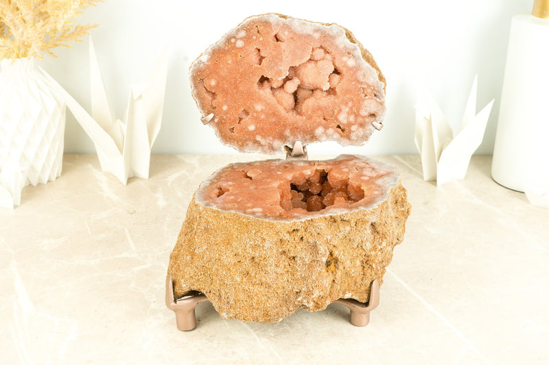 World-Class Natural Red and Pink Amethyst Jewelry Box Geode with Galaxy Druzy (Sugar Coat) - 10.3 Kg - 22.7 lb - E2D Crystals & Minerals