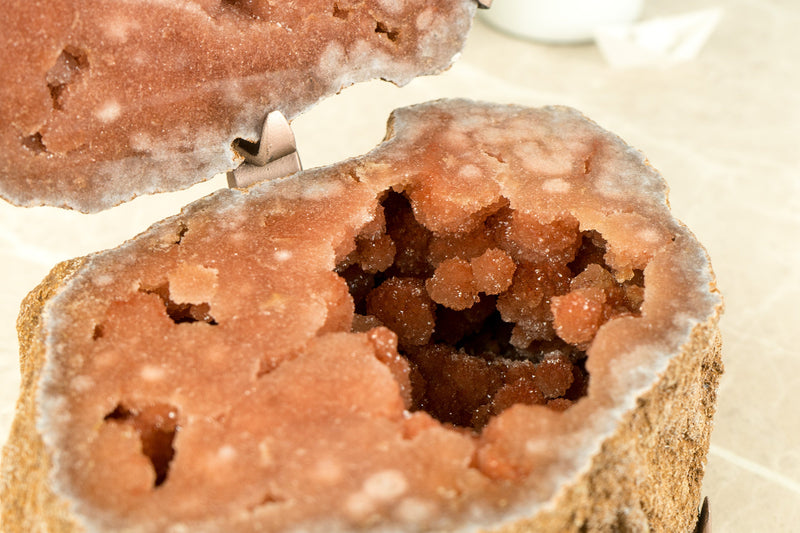 World-Class Natural Red and Pink Amethyst Jewelry Box Geode with Galaxy Druzy (Sugar Coat) - 10.3 Kg - 22.7 lb - E2D Crystals & Minerals