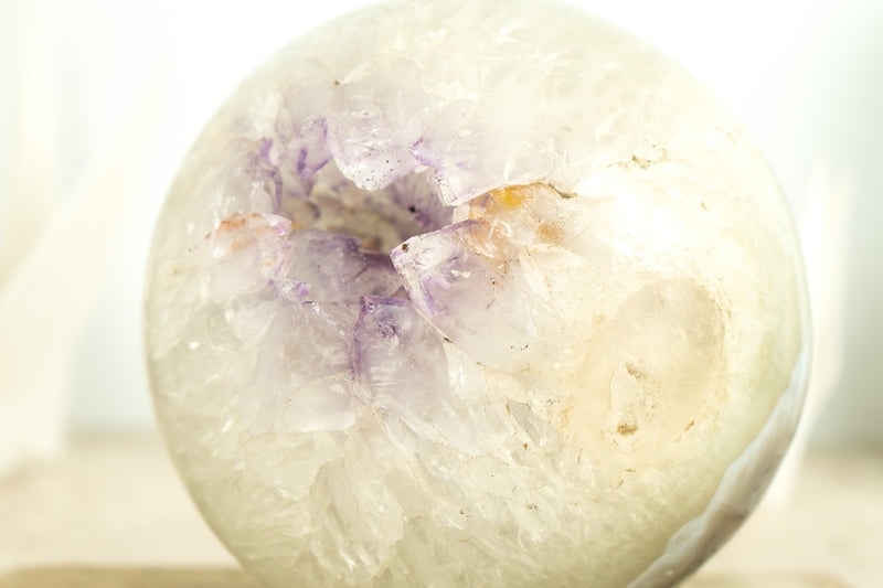 X-Large Amethyst Sphere with Lavender Purple Amethyst Druzy, 7 Inches, All Natural and Ethical