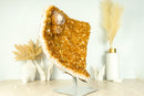 X- Large Orange Citrine Geode Cluster with Crystal Calcite Flower, Abundance Crystal