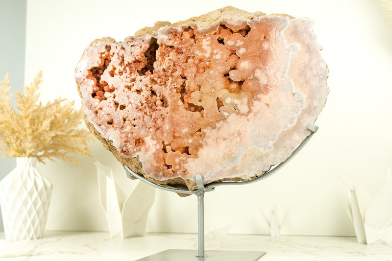 Pink Amethyst Geode of World Class AAA Quality, with Pink and Red Amethyst Galaxy Druzy