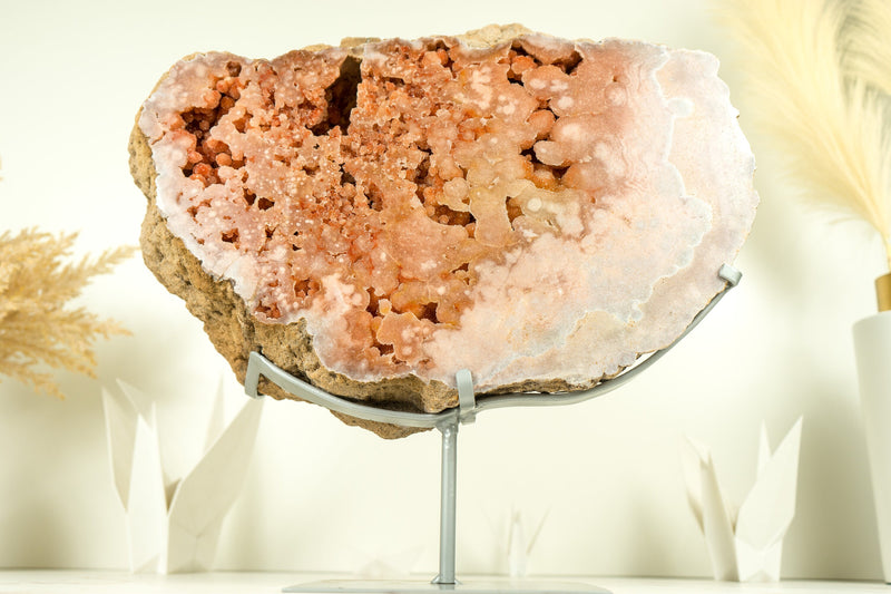 Pink Amethyst Geode of World Class AAA Quality, with Pink and Red Amethyst Galaxy Druzy