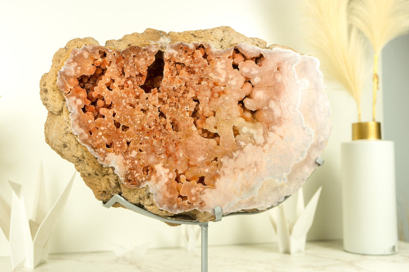 Pink Amethyst Geode of World Class AAA Quality, with Pink and Red Amethyst Galaxy Druzy