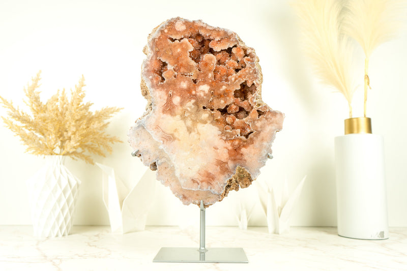 Super Grade Pink Amethyst Geode with Red Galaxy Amethyst Druzy, 6.7 Kg - 14.8 lb - E2D Crystals & Minerals