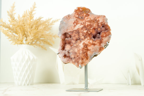 Natural Red and Pink Amethyst Geode with Deep Red Amethyst Druzy