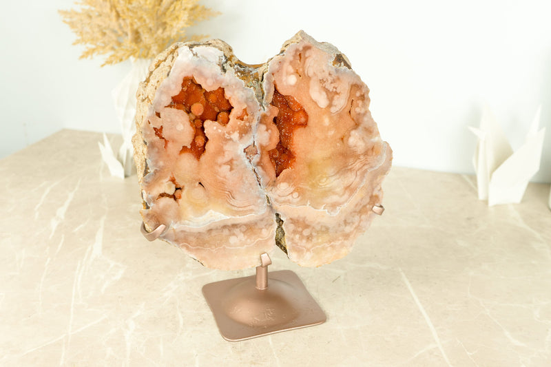 Natural Pink Amethyst Geode with Galaxy Pink Amethyst Druzy