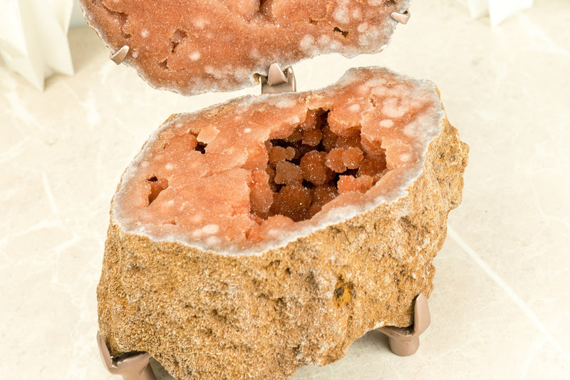 World-Class Natural Red and Pink Amethyst Jewelry Box Geode with Galaxy Druzy (Sugar Coat) - 10.3 Kg - 22.7 lb - E2D Crystals & Minerals