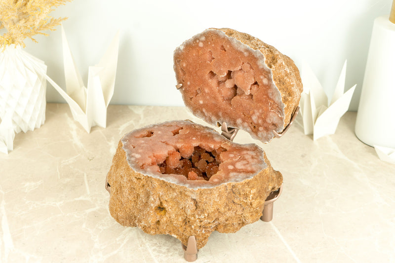 World-Class Natural Red and Pink Amethyst Jewelry Box Geode with Galaxy Druzy (Sugar Coat) - 10.3 Kg - 22.7 lb - E2D Crystals & Minerals