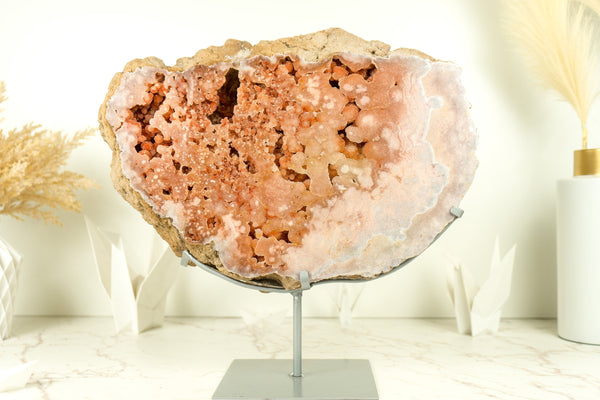 Pink Amethyst Geode of World Class AAA Quality, with Pink and Red Amethyst Galaxy Druzy