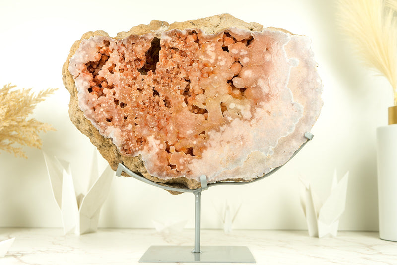 Pink Amethyst Geode of World Class AAA Quality, with Pink and Red Amethyst Galaxy Druzy