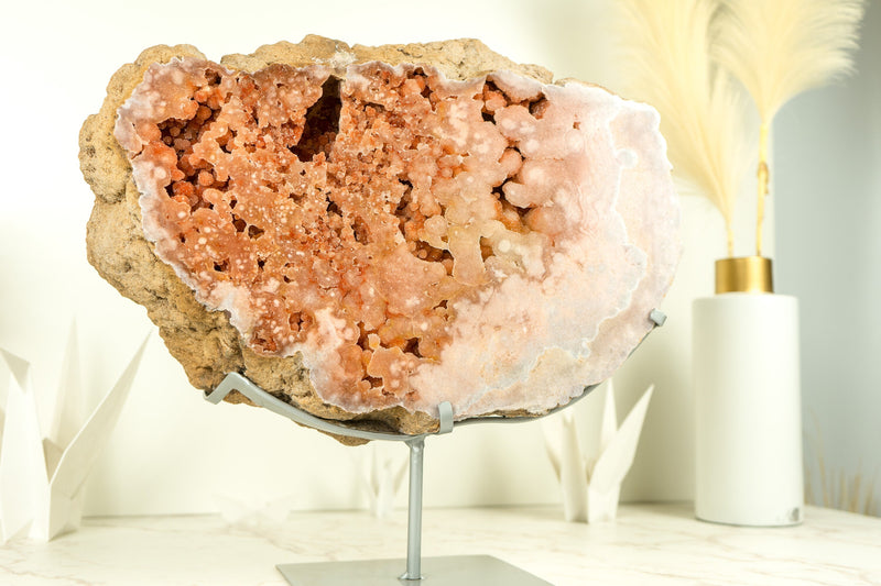 Pink Amethyst Geode of World Class AAA Quality, with Pink and Red Amethyst Galaxy Druzy