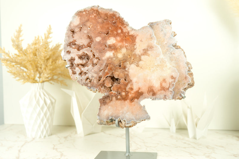 RARE Pink Amethyst Geode with Red Galaxy Amethyst Druzy