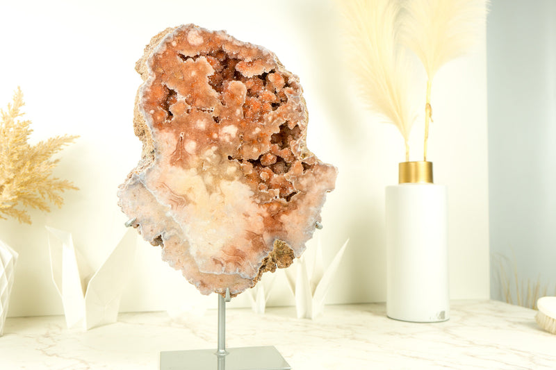 Super Grade Pink Amethyst Geode with Red Galaxy Amethyst Druzy, 6.7 Kg - 14.8 lb - E2D Crystals & Minerals