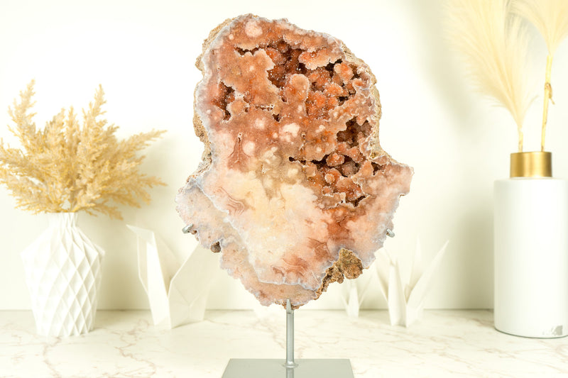 Super Grade Pink Amethyst Geode with Red Galaxy Amethyst Druzy, 6.7 Kg - 14.8 lb - E2D Crystals & Minerals