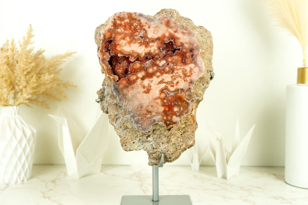 Rare Red and Pink Amethyst Geode with Deep Red Amethyst Druzy