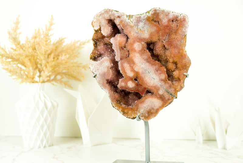 RARE Small Pink & Red Amethyst Geode with AAA Rose and Red Amethyst Druzy