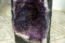 Rare Large Amethyst Geode Cathedral on Banded Agate, with Purple Galaxy Amethyst and Crown Formations