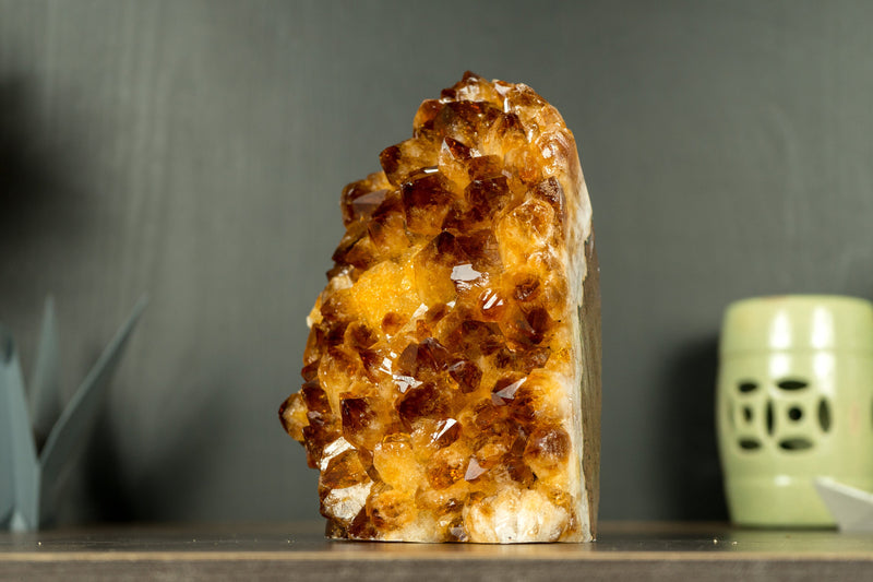 AAA Citrine Crystal Cluster with Orange Madeira and Galaxy Citrine Druzy