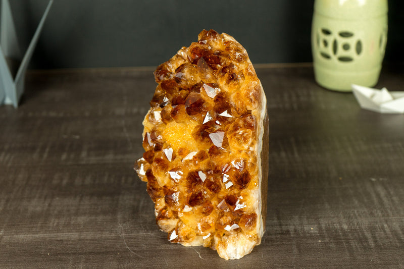 AAA Citrine Crystal Cluster with Orange Madeira and Galaxy Citrine Druzy