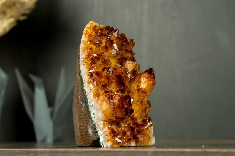 Citrine Crystal Cluster with Rich Madeira Citrine Druzy Color