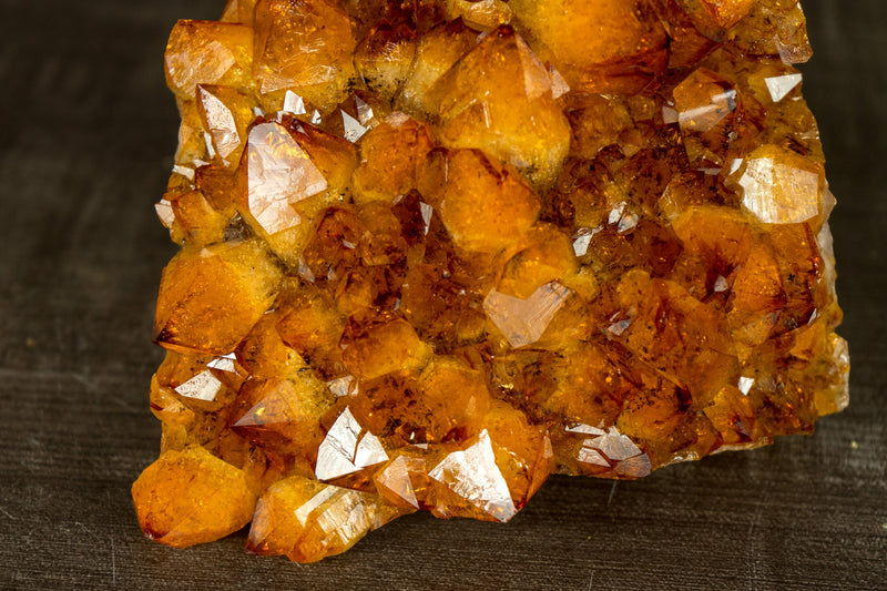 AAA-Citrin-Kristallcluster mit orangefarbener Madeira-Citrin-Blüten-Druze