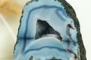 Small Agate Geode - Lace Agate Druzy Cathedral, Blue Banded Agate Geode