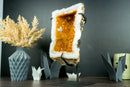 Orange Citrine Crystal Geode with Rare Squared Formation and White Agate Matrix