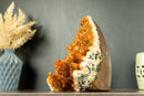 Rare Deep Orange Citrine with Stalactite Flowers and Orange Madeira Galaxy Druzy - 3.8 Kg - 8.4 lb - E2D Crystals & Minerals